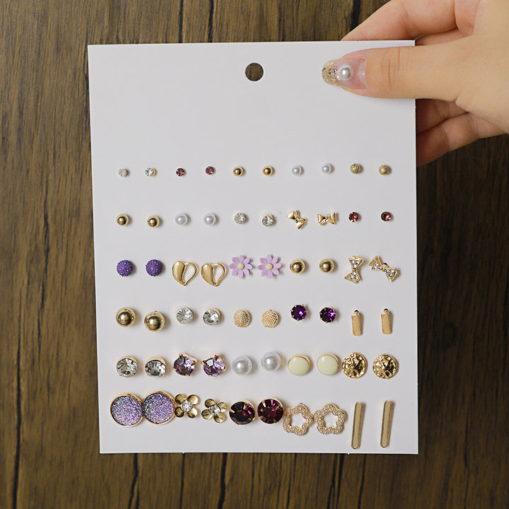 Vembley Gold Plated Multicolor Studs Combo Of 30 Quirky Pairs Of Earrings For Women And Girls