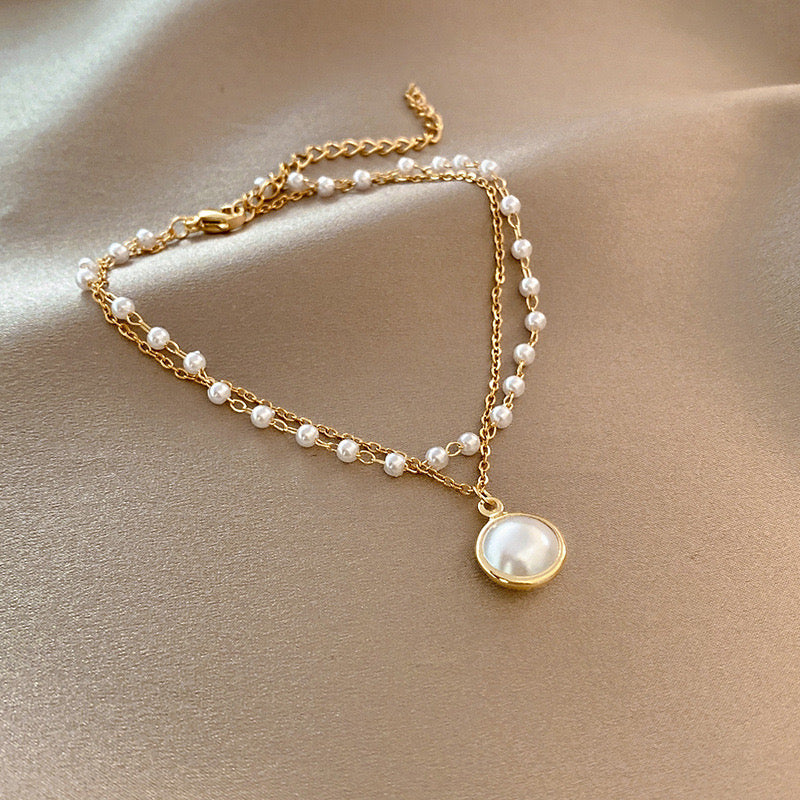 Vembley Combo of 2 Layered Shallow Necklace and bracelet set for Women and girls