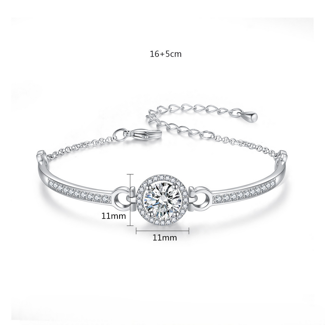 Vembley Stunning Crystal Studded Silver Plated Bracelet For Women And Girls