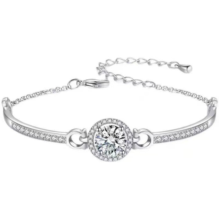 Vembley Stunning Crystal Studded Silver Plated Bracelet For Women And Girls