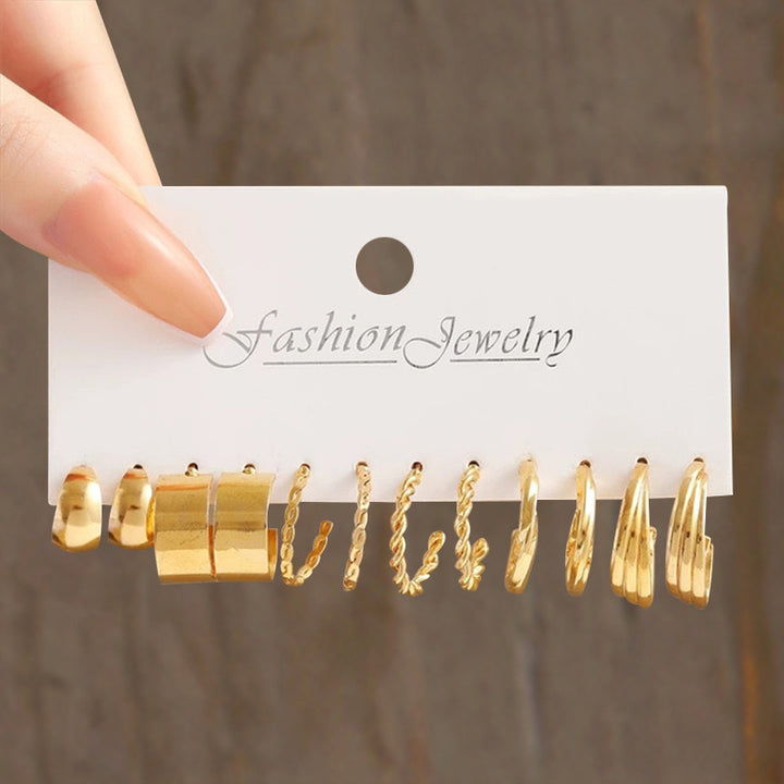 Vembley Combo Of  24 Pairs Gold Plated Hoop And Pearl Earrings For Women And Girls