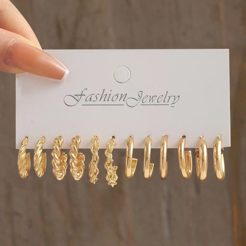 Vembley Combo Of  24 Pairs Gold Plated Hoop And Pearl Earrings For Women And Girls