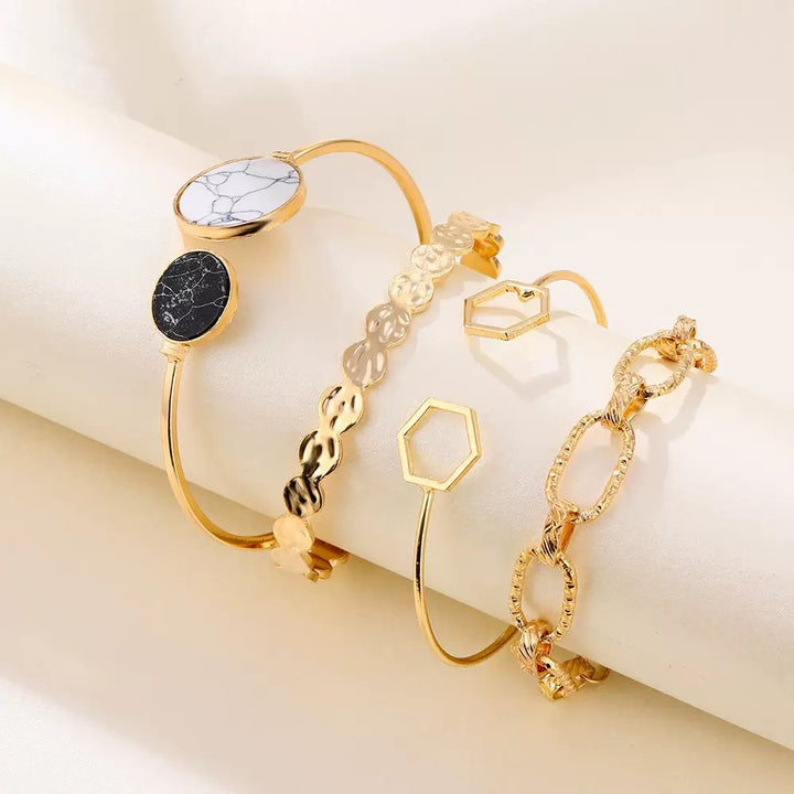 Vembley Celestique Elegant Gold Plated Bracelet Set for Women and Girls