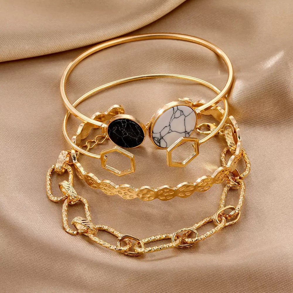 Vembley Celestique Elegant Gold Plated Bracelet Set for Women and Girls
