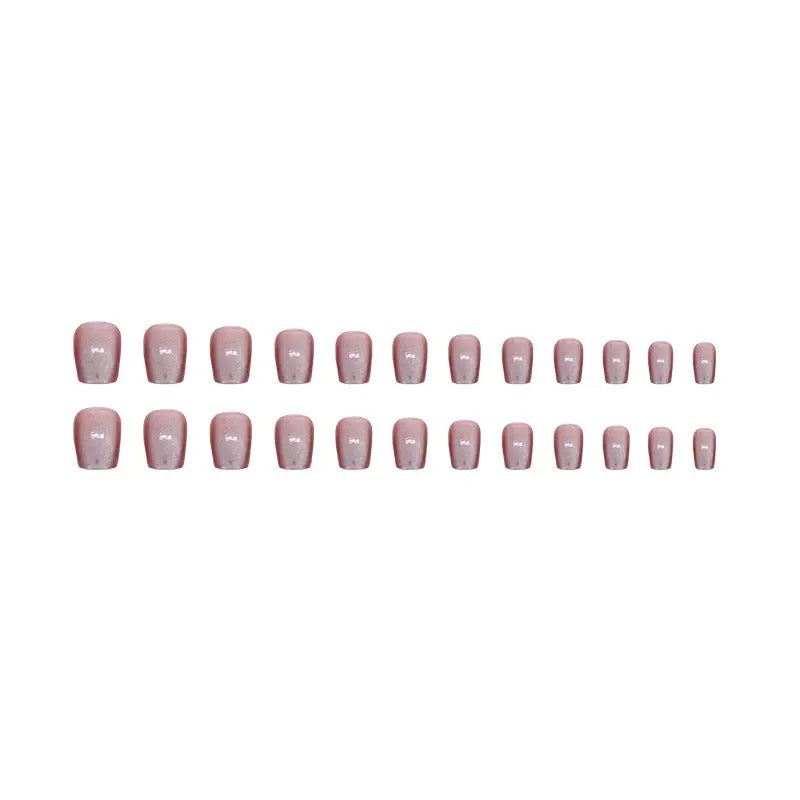 Vembley Maroon Glossy Cat Eye Press-On Nails – Short Square Elegant Artificial Nails Set