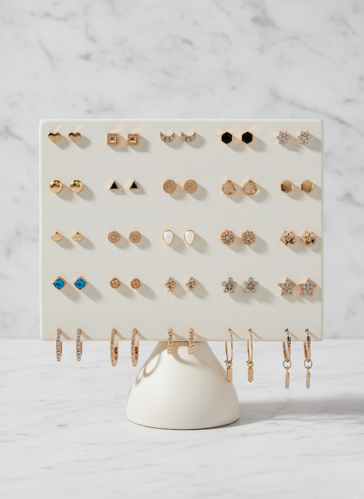 Vembley Trendy 25 Pair Gold Plated Hoop and Stud Earring Combo Set