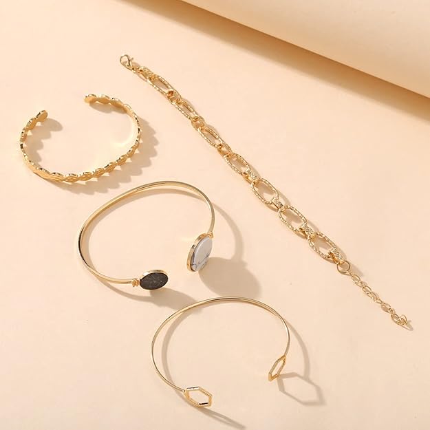 Vembley Celestique Elegant Gold Plated Bracelet Set for Women and Girls