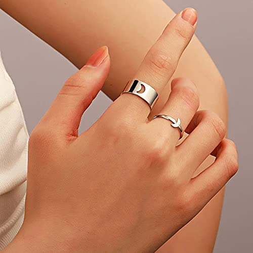 Combo Of 2 Half Moon Matching Wrap Finger Couple Ring