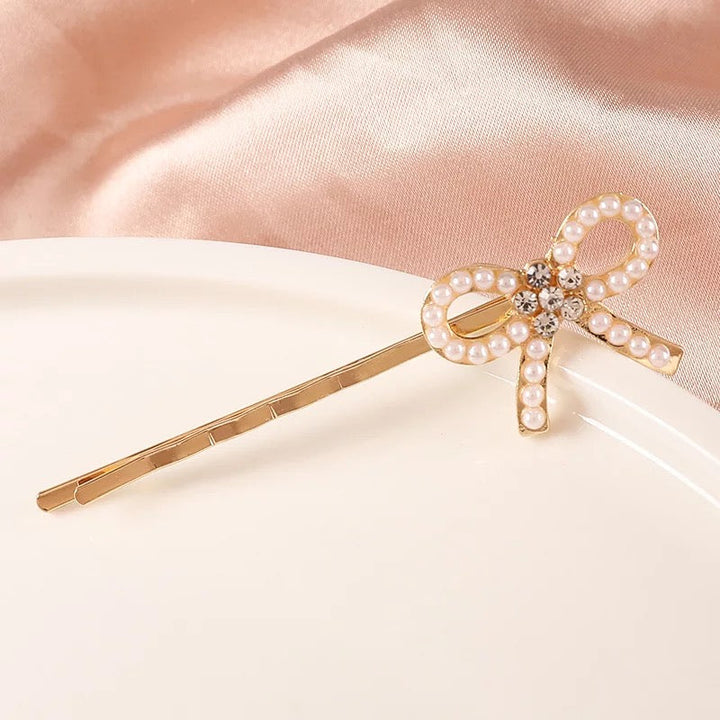 Vembley Charming Golden Bow Hairclip For Women and Girls