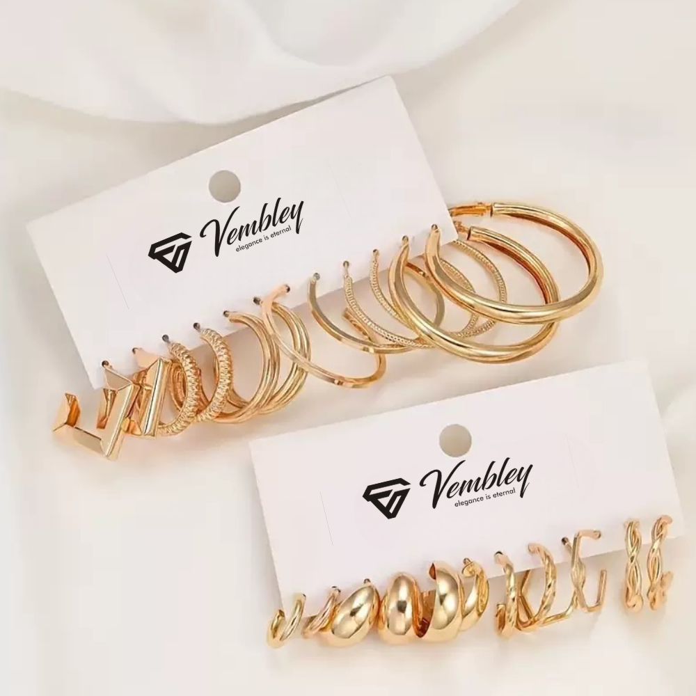 Vembley Gold Plated Trendy Hoop Earrings Combo Set Stylish Earrings for Women & Girls