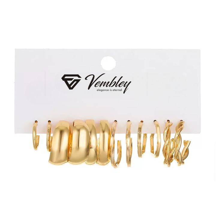 Vembley Gold Plated Trendy Hoop Earrings Combo Set Stylish Earrings for Women & Girls