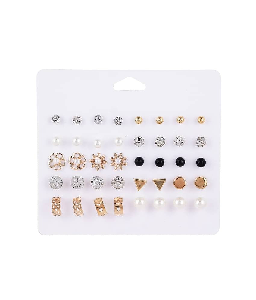 Vembley Combo of 20 Earring pairs earrings for women earrings for girls Metal Stud Earring