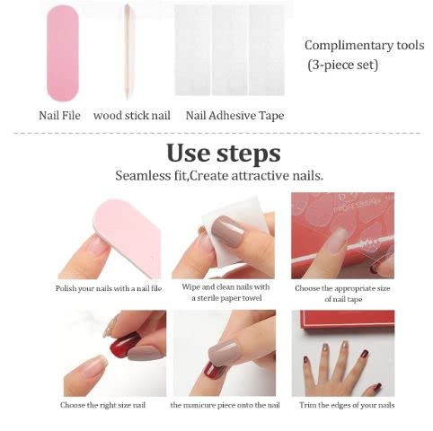Vembley Plum Pink Ombre Glitter Shiny Accent Design Press-On Nails