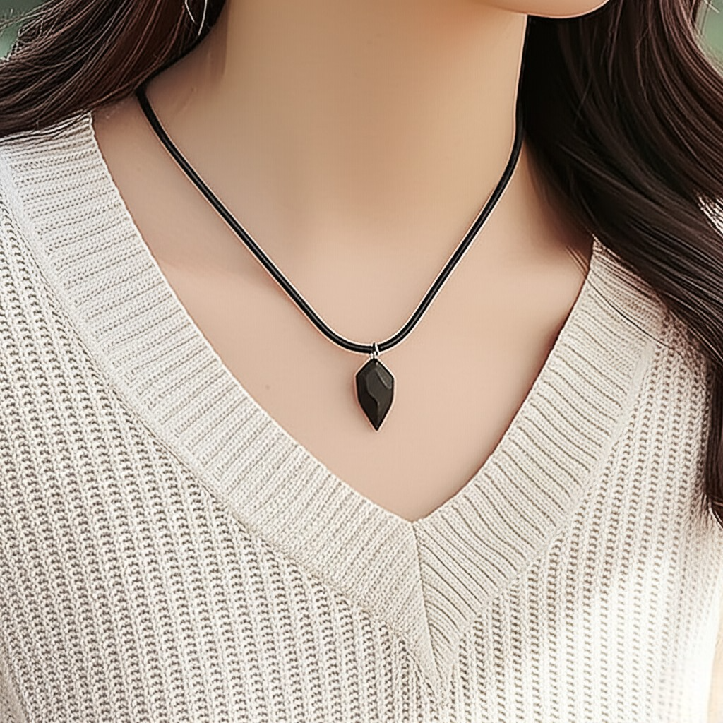 Black and White Magnetic Heart Couples Pendant