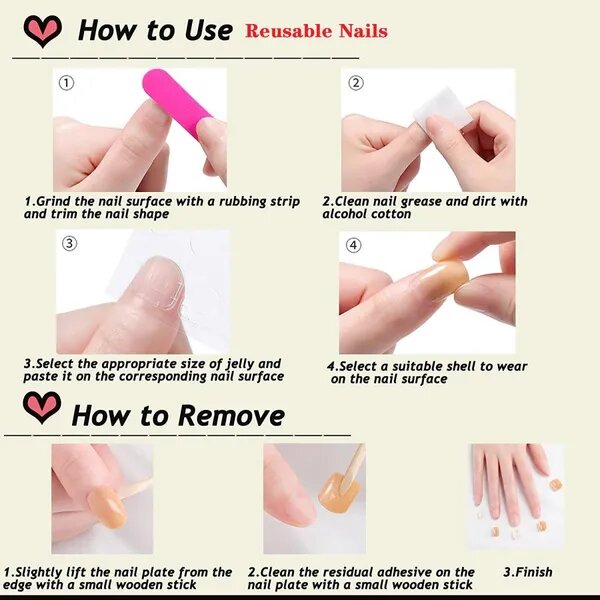 Vembley Set of 24 Artificial Reusable Toe Nails in Natural French Manicure design