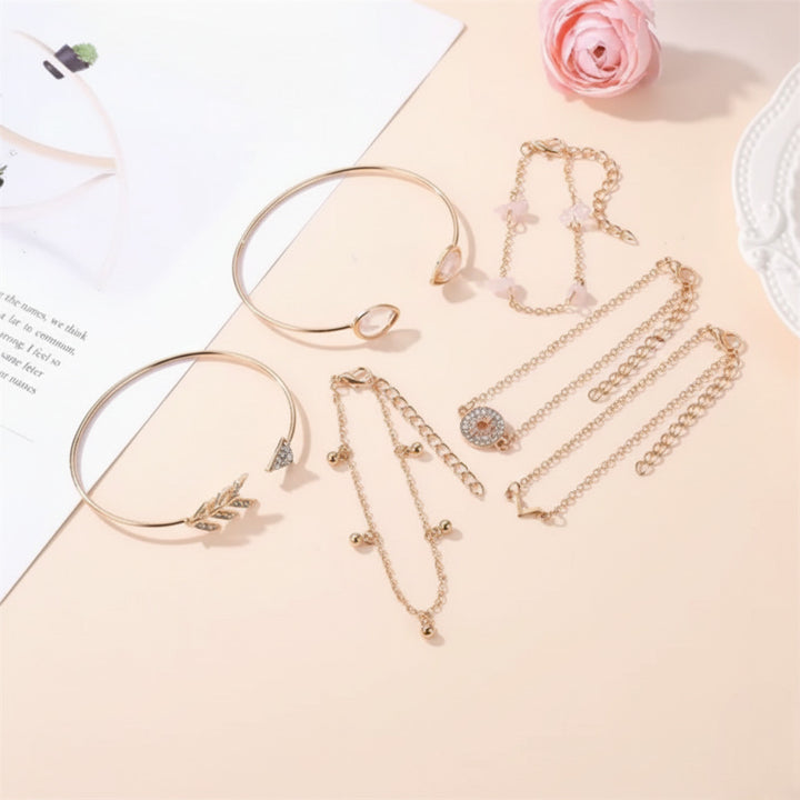 Combo of 6 Star Arrow Crystal Charm Bracelets