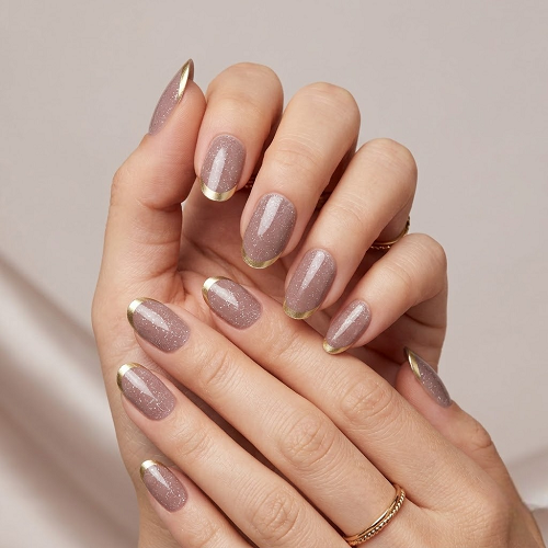 Vembley Set Of 24 Pcs Artificial Nails Glow Short Oval Nude Nails For Elegant French Tip