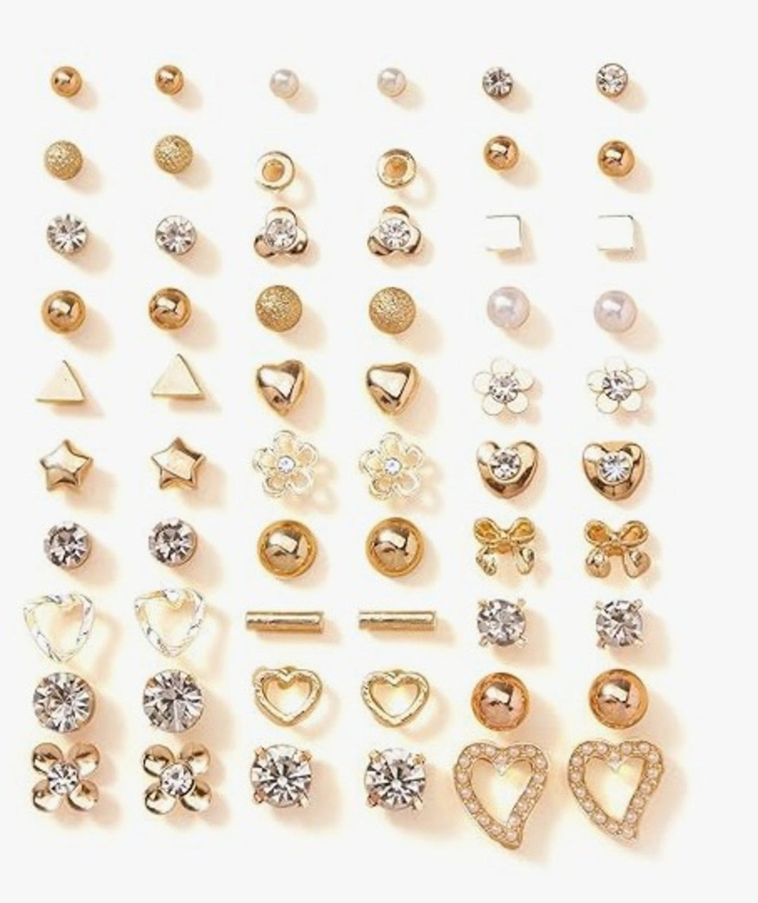 Vembley 30 Pairs Trendy Gold Stud Earrings Combo Set for Women