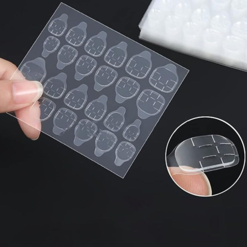 Vembley Trendy Pastel French Tip Almond Nail Set with Multicolor Design for Women and Girls