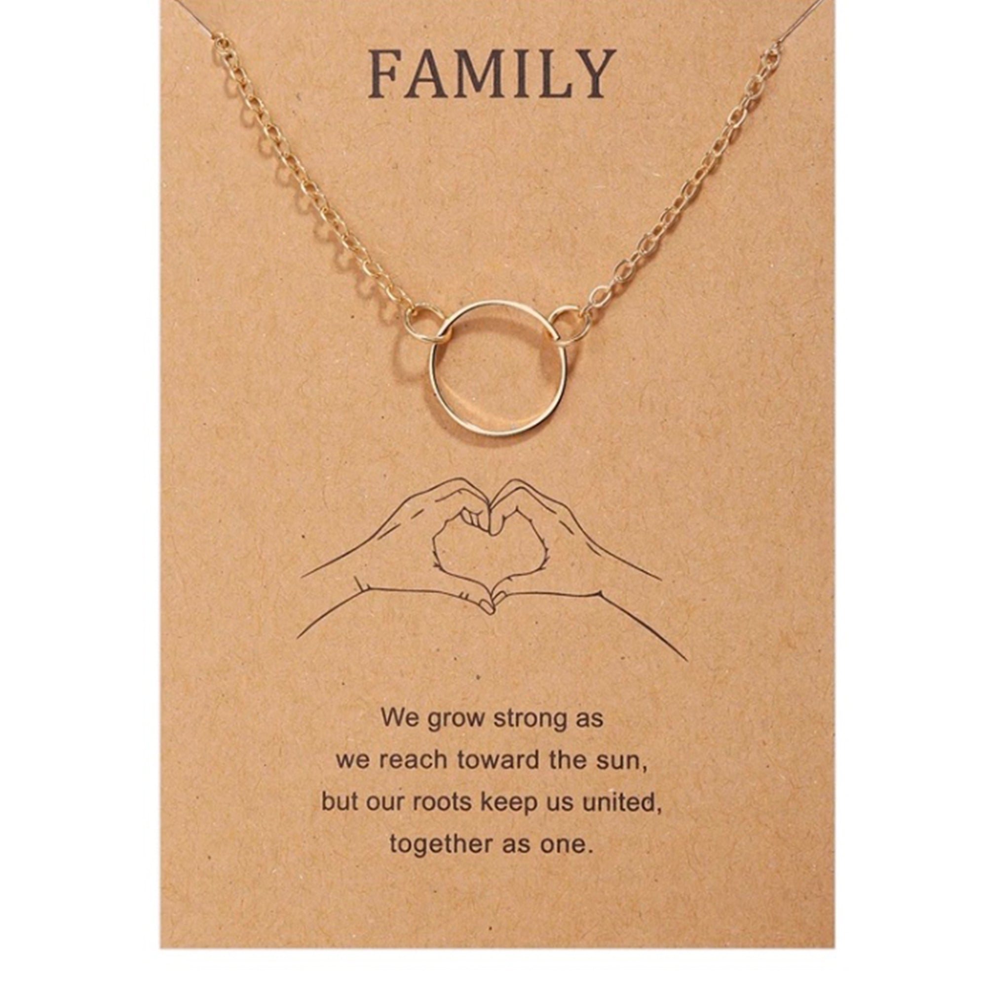 Engraved Family Heart Necklace in 18k Gold Plating over 925 Sterling Silver  | JOYAMO - Personalized Jewelry