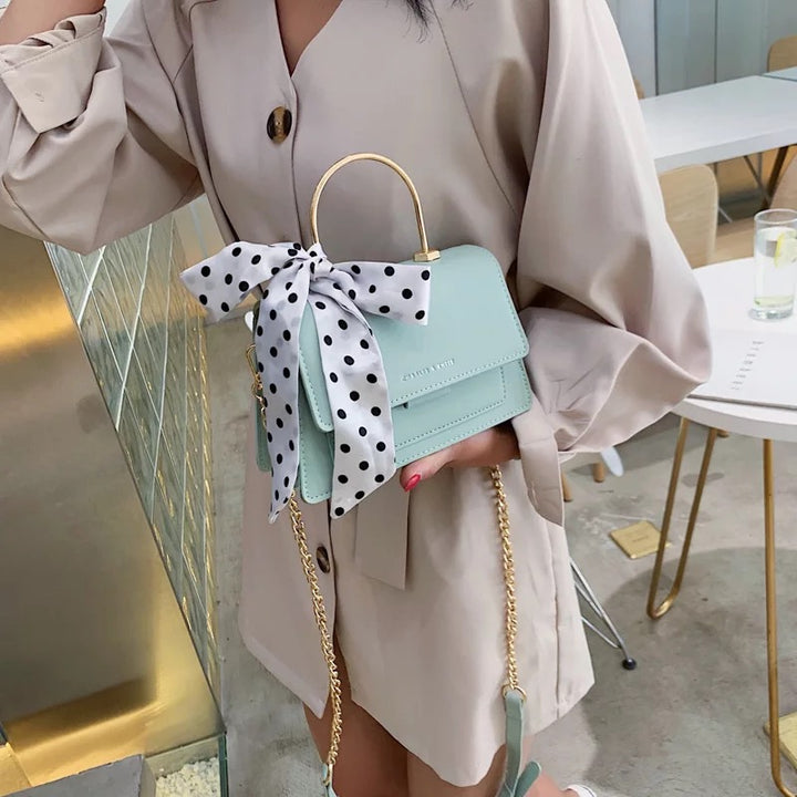 Green Tiffany Tote Bag With Chain Sling