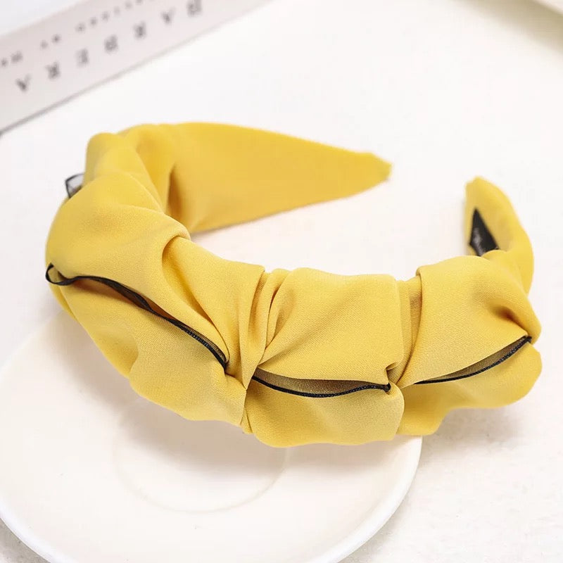 Vembley Pretty Yellow Plastic Head Turner Hairband For Women and Girls