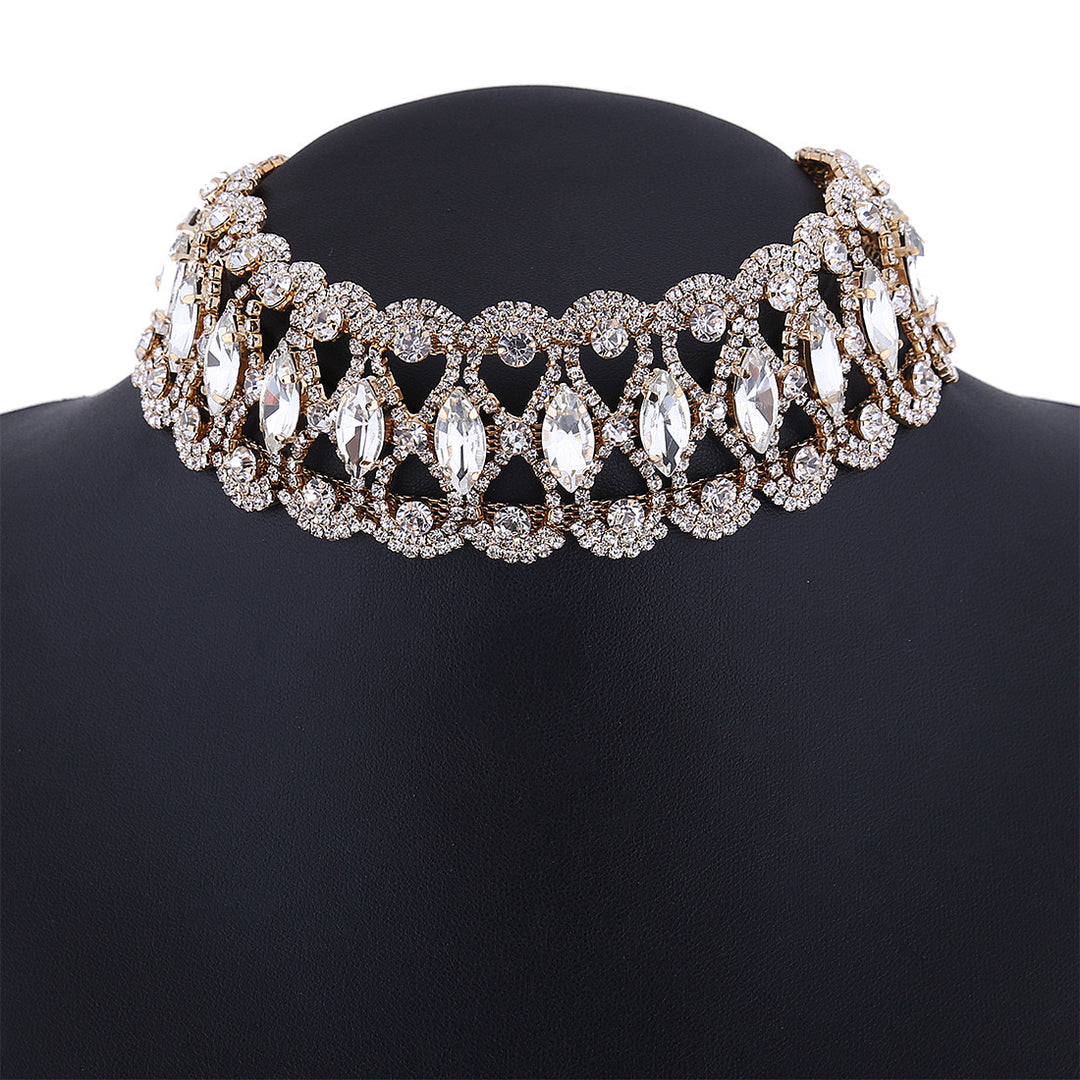 Gold Plated Diamond Studded Choker – Vembley1