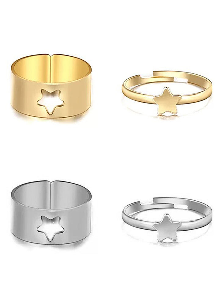 Combo Of 2 Star Matching Wrap Finger Couple Ring