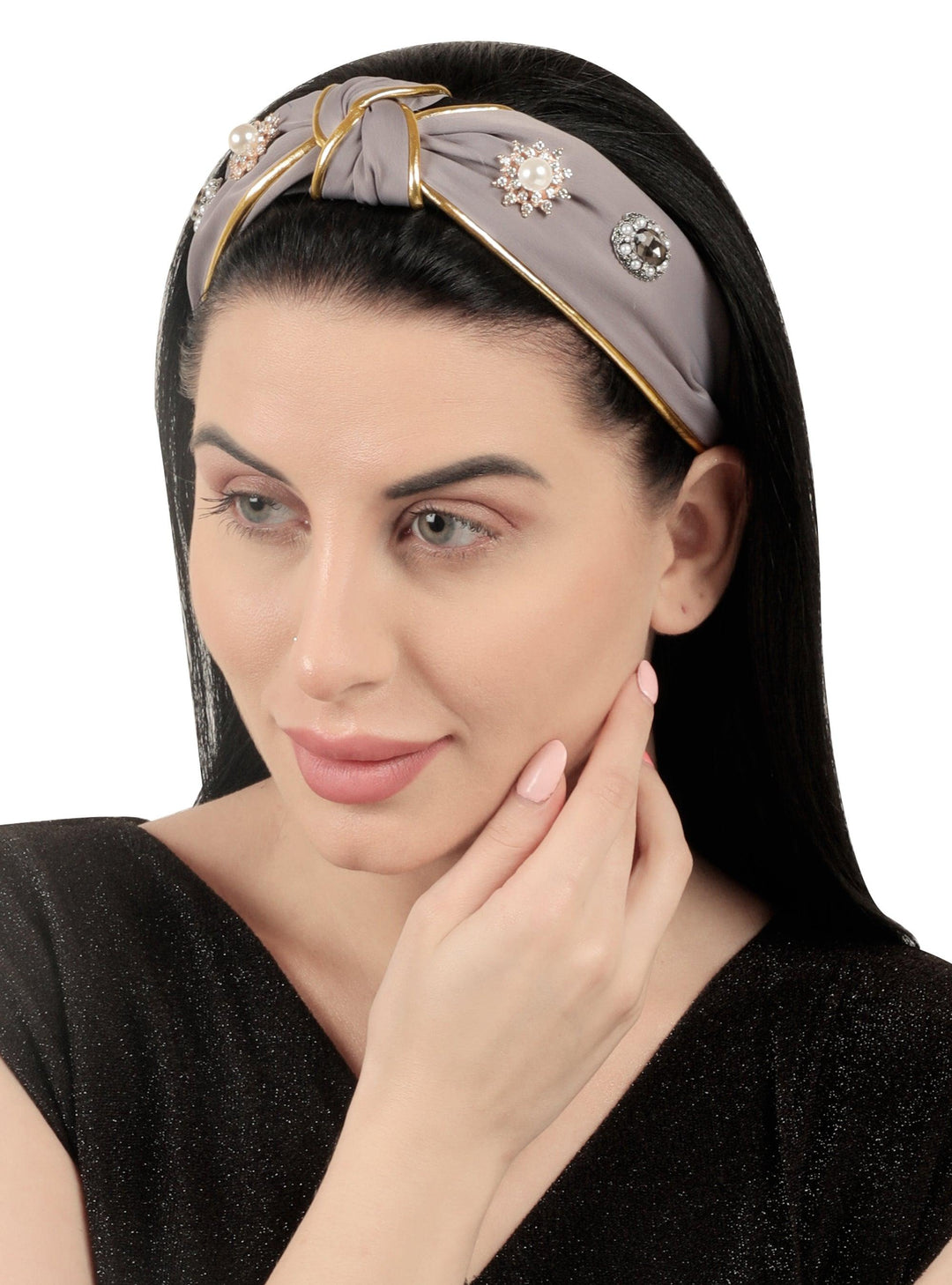 Vembley Attractive Grey Plastic Motif Galaxy Hairband For Women And Girls. - Vembley