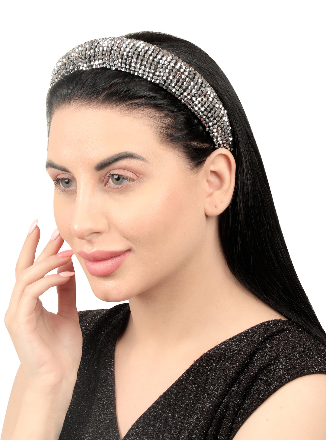 Silver Plastic Crystal Hairband
