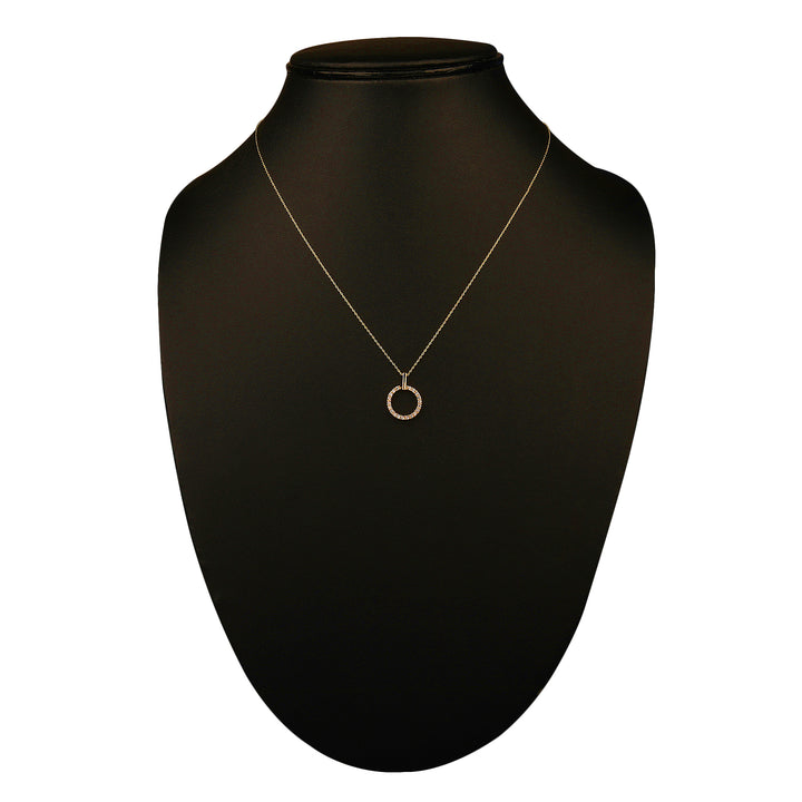 Vembley Stunning Gold Plated Embedded Circle Pendant Necklace for Women and Girls - Vembley