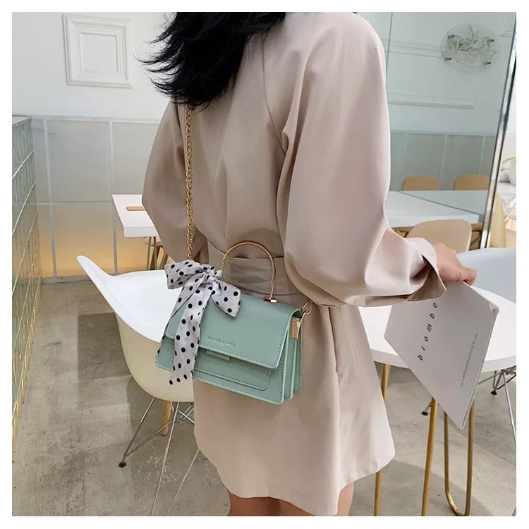 Green Tiffany Tote Bag With Chain Sling
