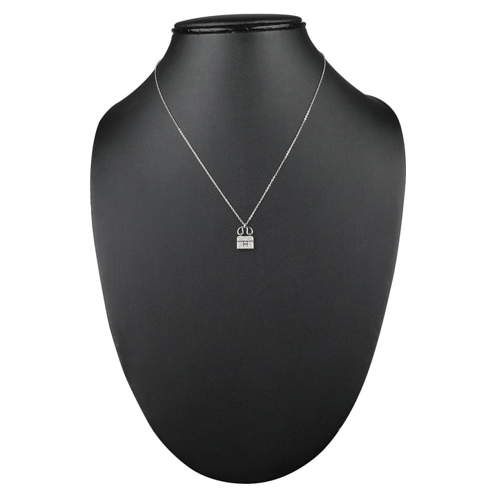 Vembley Lovely Platinum Plated Satchel Bag Pendant Necklace for Women and Girls - Vembley