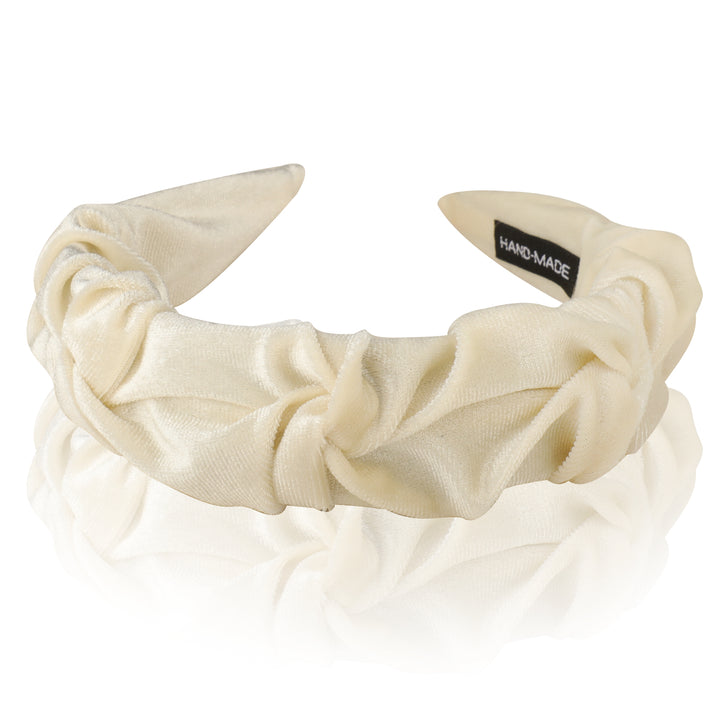 White Velvet Plastic Hairband