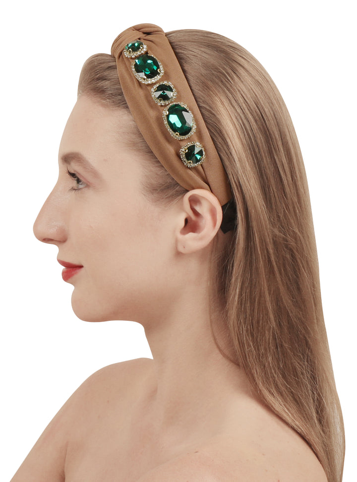 Brown Plastic Emerald Shine Hairband