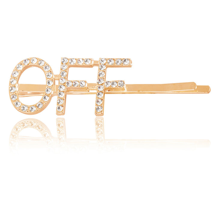 Vembley Stylish Golden Off Word Hairclip For Women and Girls