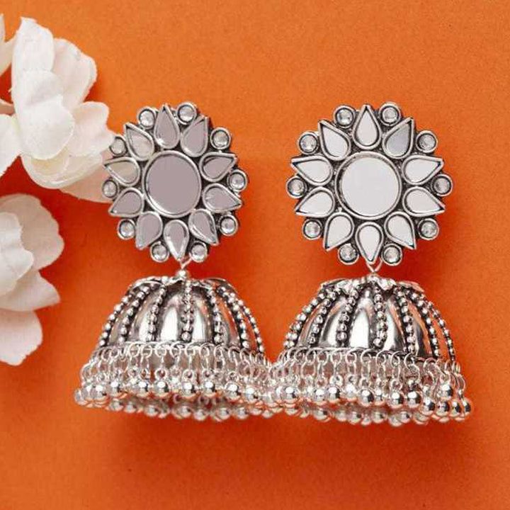 Combo of 2 Multicolor layered Ghungroo and Mirror Stud Jhumki