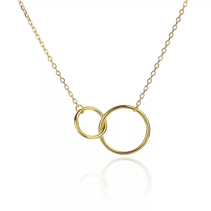 Gold Plated Double Circle Pendant