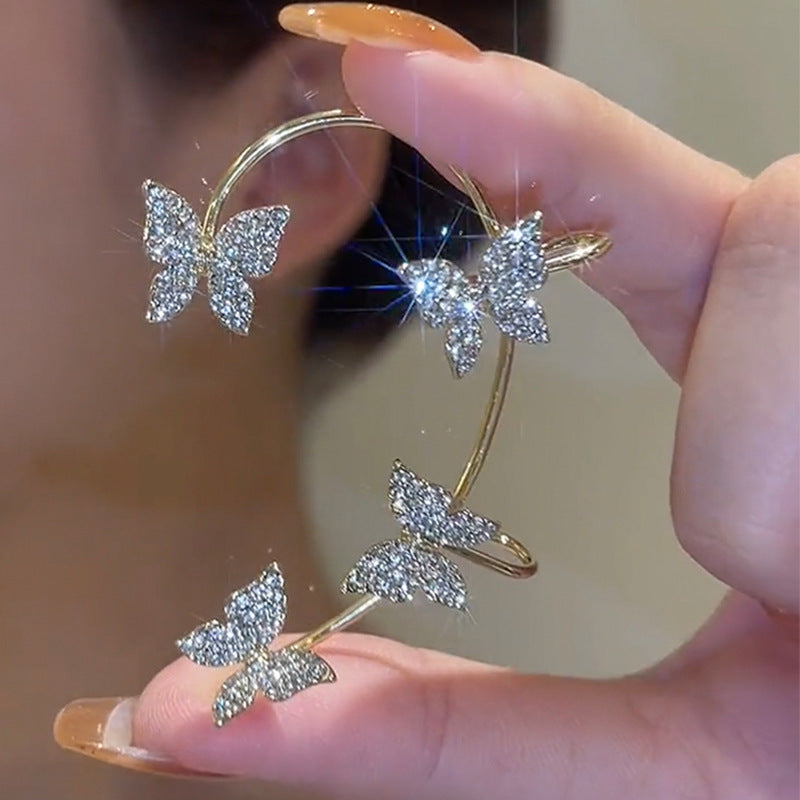Vembley Korean Butterfly Wrap Crawler Ear Cuff Earrings 2Pcs/Set
