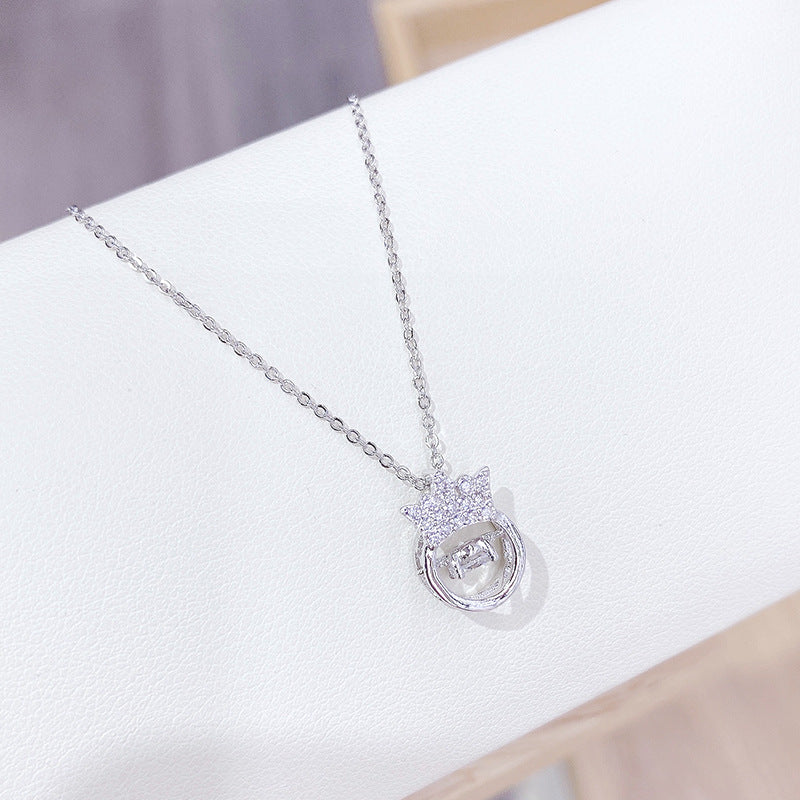  Gorgeous Platinum Plated Queen Lit Pendant Necklace for Women and Girls