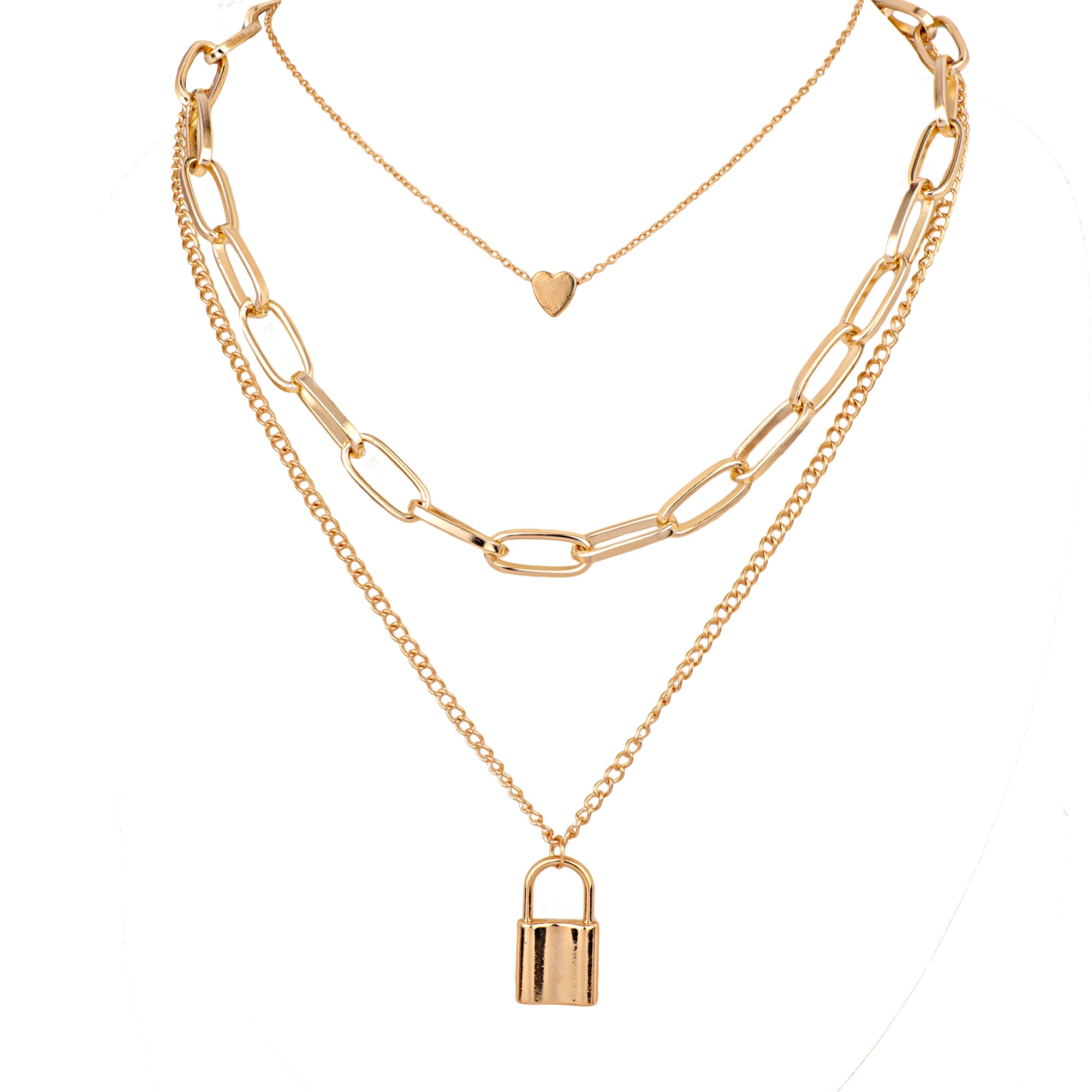 Silver Padlock Necklace Stainless Steel Oval Chain Link Lock Pendant Charm  Choker Handmade in LA - Etsy