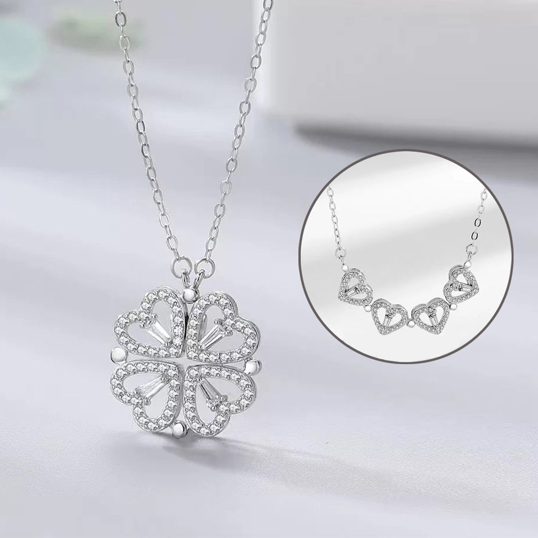 Amazon.com: Ginger Lyne Collection 4 Leaf Clover Heart 2 in 1 Pendant  Necklace for Women and Girls Valentine Gift Clear Cubic Zirconia Yellow  Gold over Sterling Silver : Clothing, Shoes & Jewelry
