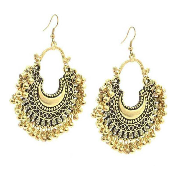 Combo of 2 Round Shaped and Golden Chandbali Earrings