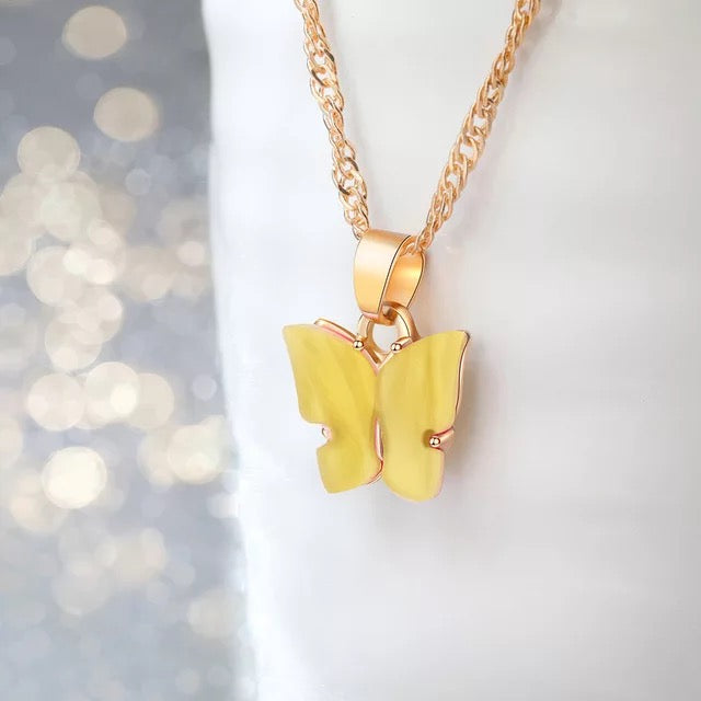Combo of 2 Gold Plated Yellow Mariposa Pendant
