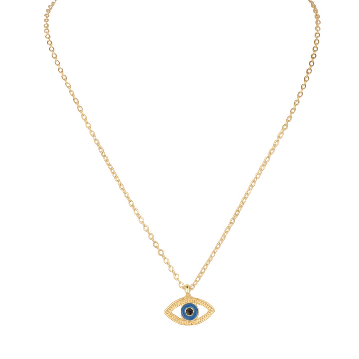 Gold Plated Blue Evil Eye Pendant