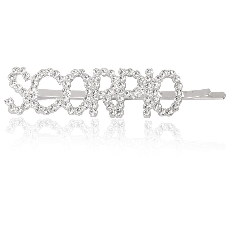 Vembley Beautiful Silver Scorpio Hairclip For Women and Girls