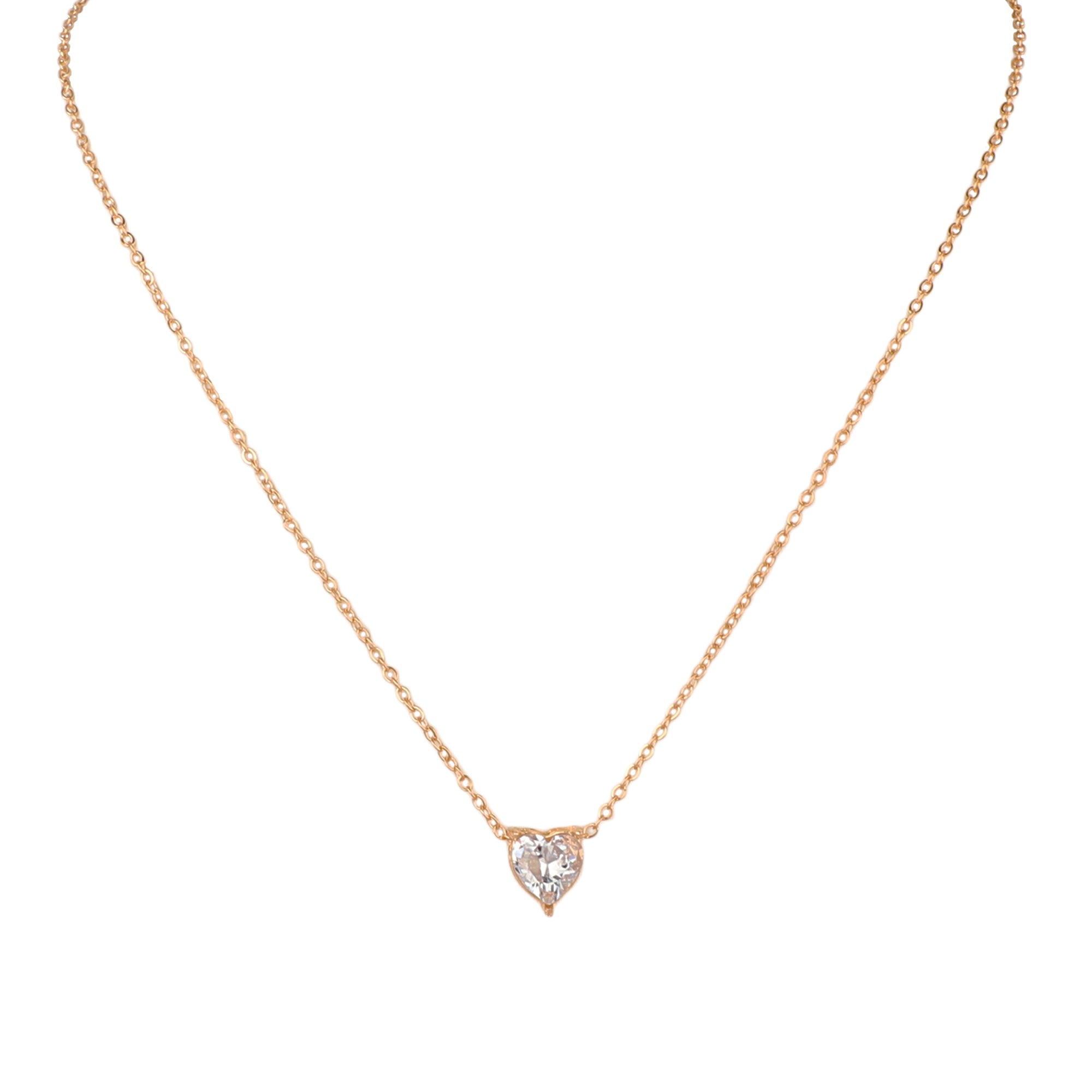Diamond Heart Necklace 1/10 ct tw Round-cut 14K White Gold | Kay