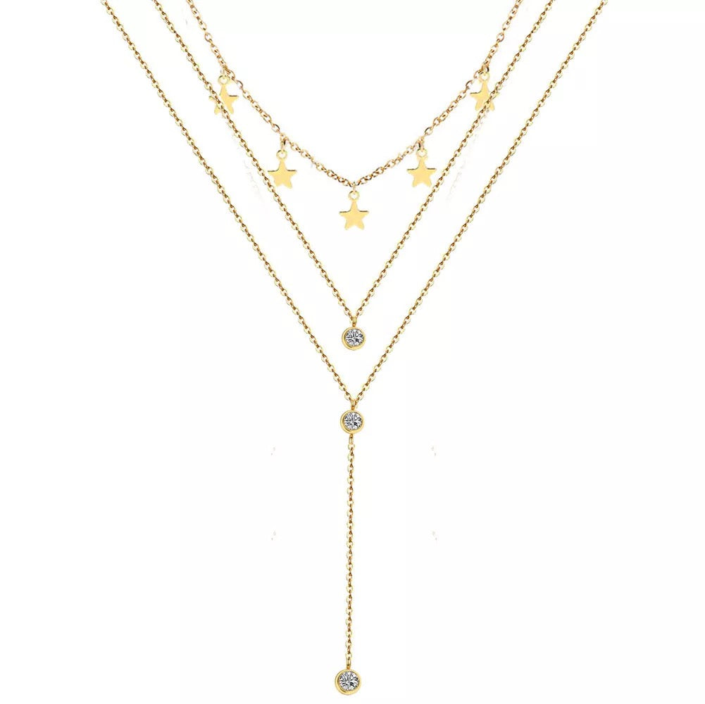Gold Plated Triple layered Star Pendant