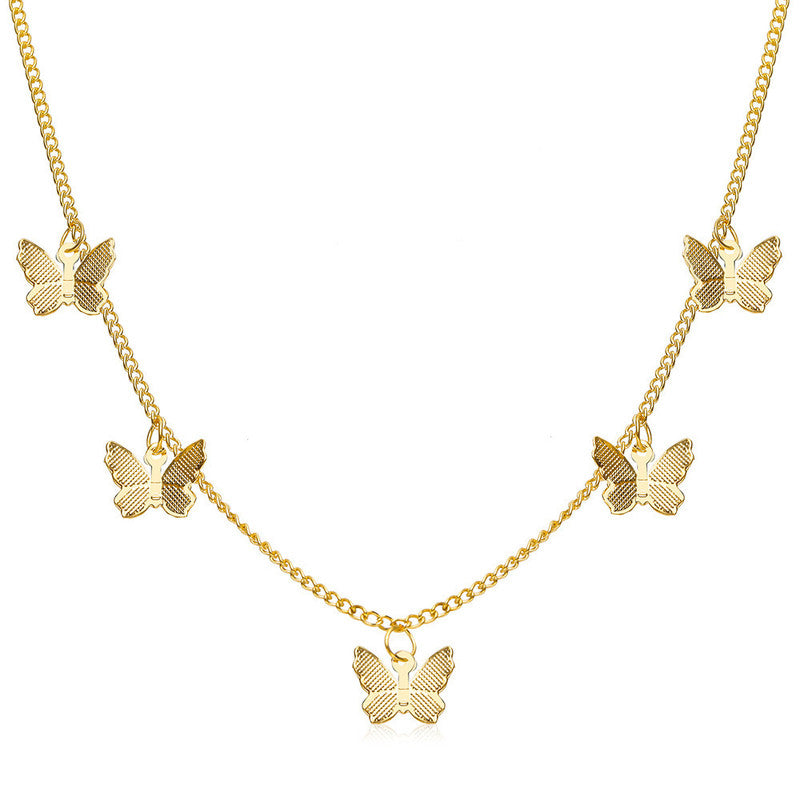  Charming Gold Plated Butterfly Pendant Necklace for Women and Girls