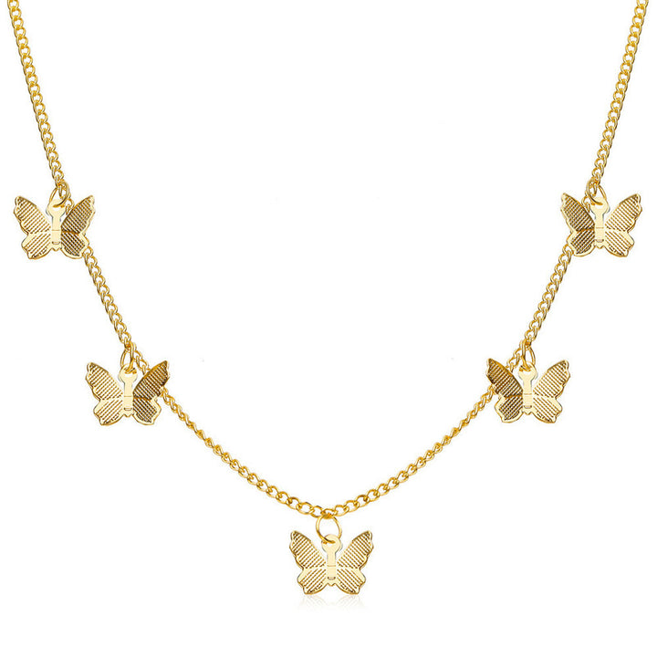  Charming Gold Plated Butterfly Pendant Necklace for Women and Girls